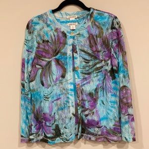 Laura Ashley Two Piece Tank and Cardigan. Shimmer accents. Size Medium.